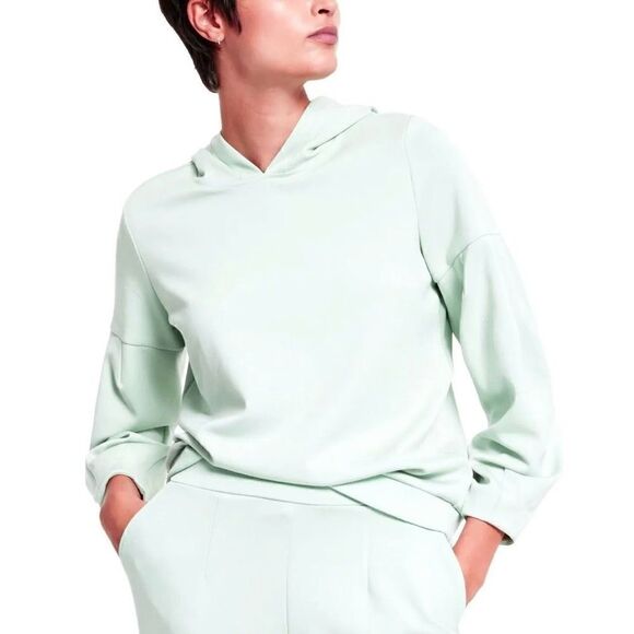 Alfani Modern Lounge Soft Balloon Sleeve Hoodie Sweatshirt Medium Petite Green - Picture 1 of 10